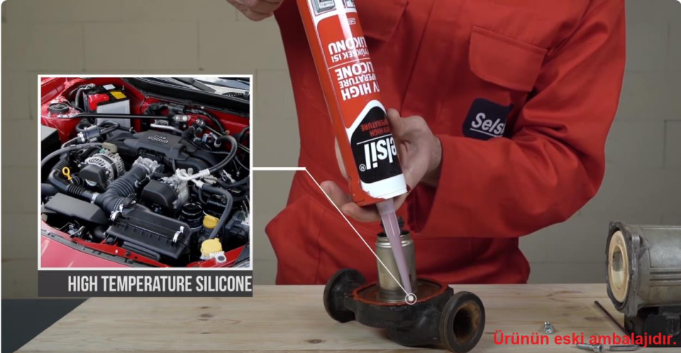 Selsil RTV 250 Derece Dayanıklı Isı Silikonu KIRMIZI 310 ml. - 1 Adet