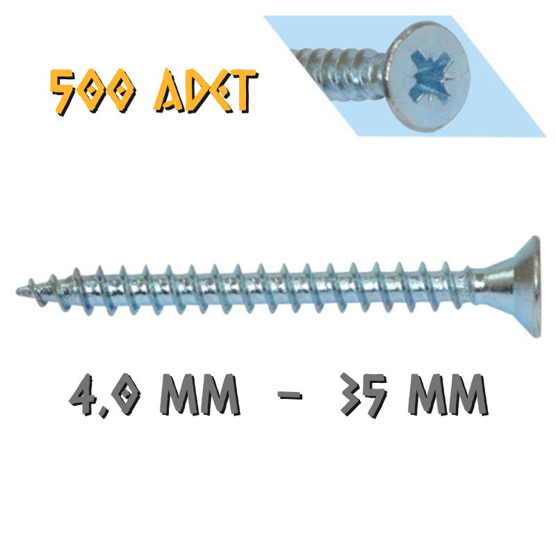 Yağmur Vida Ahşap Sunta Vidası 4.0x35 mm. - 500 Adet