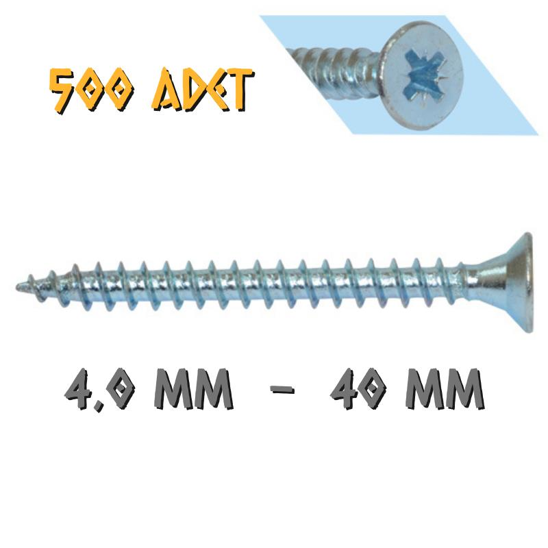 Yağmur Vida Ahşap Sunta Vidası 4.0x40 mm. - 500 Adet