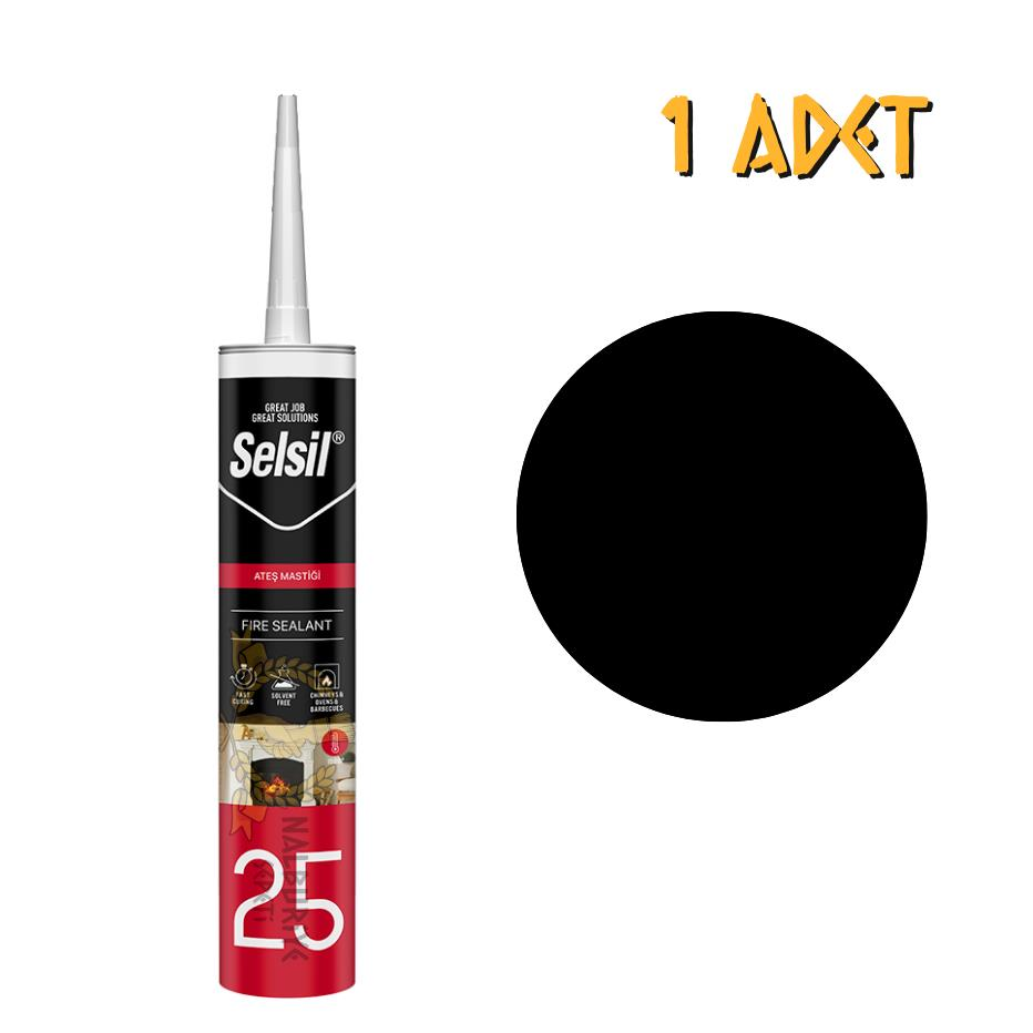Selsil Isıya Dayanıklı Ateş Mastiği SİYAH 300 ml. - 1 Adet