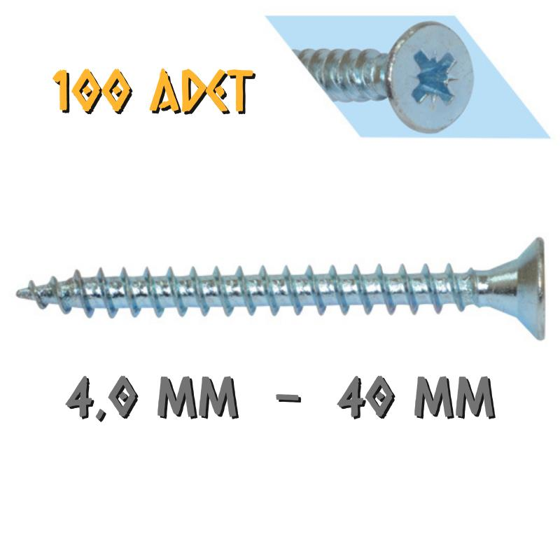Yağmur Vida Ahşap Sunta Vidası 4.0x40 mm. - 100 Adet