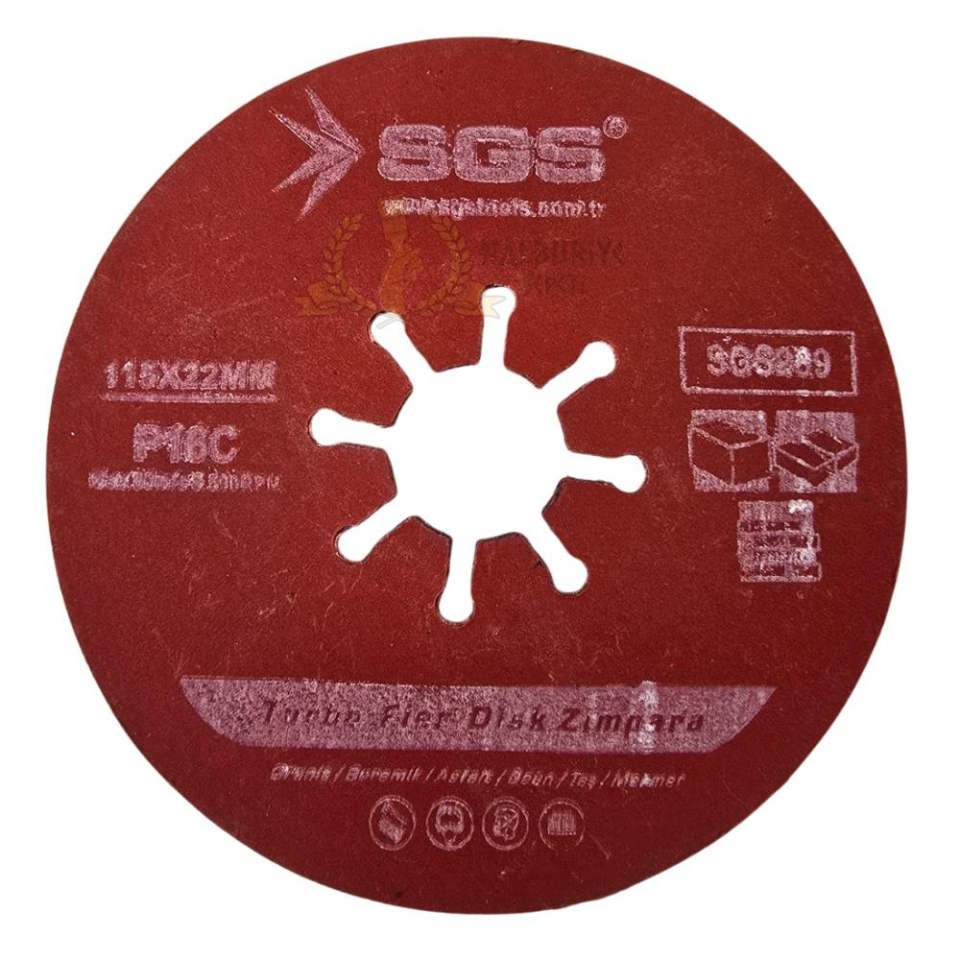 SGS Turbo Fiber Disk Zımpara Granit-Mermer-Taş P16C 115 mm. - 10 Adet