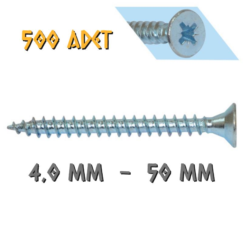 Yağmur Vida Ahşap Sunta Vidası 4.0x50 mm. - 500 Adet