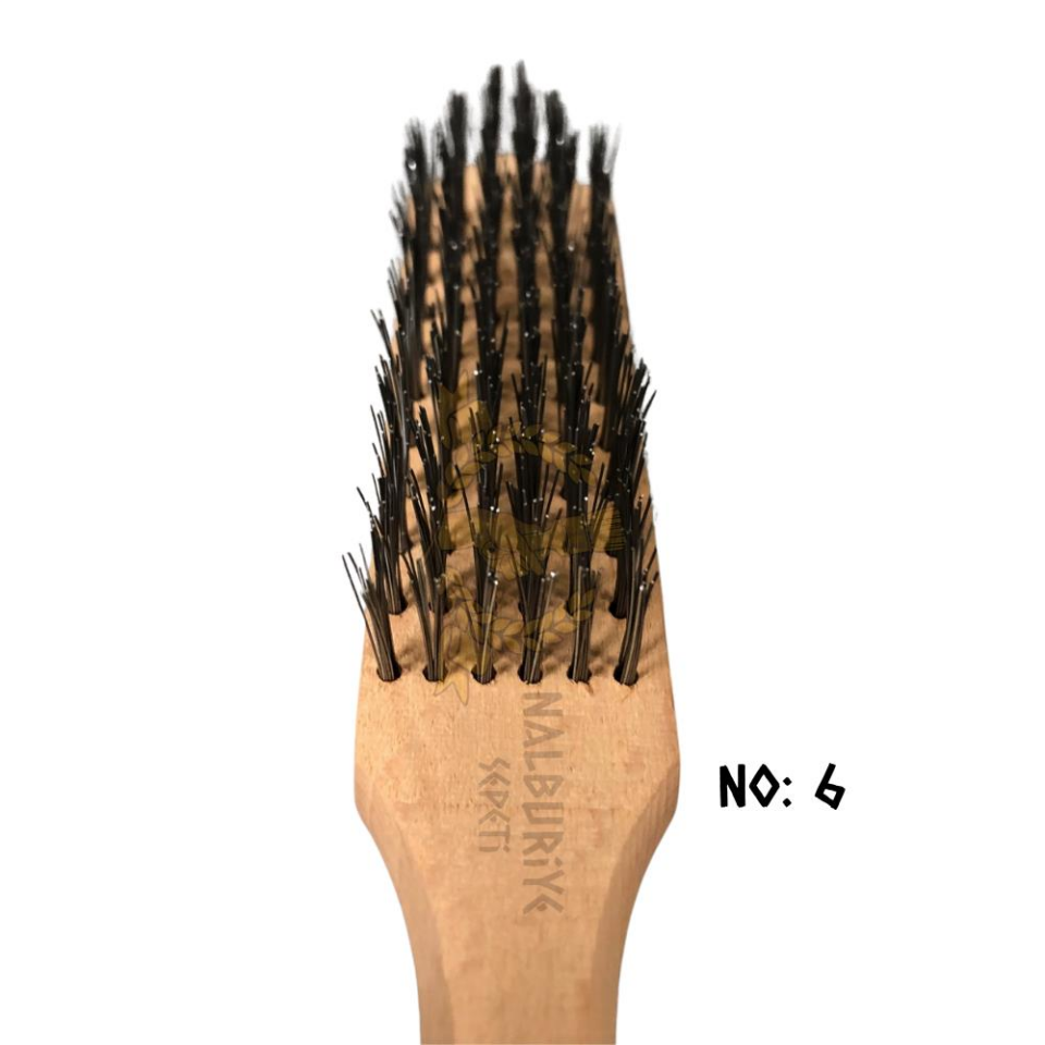 İzmir Fırça Ahşap Saplı Çelik Tel Fırça No: 6