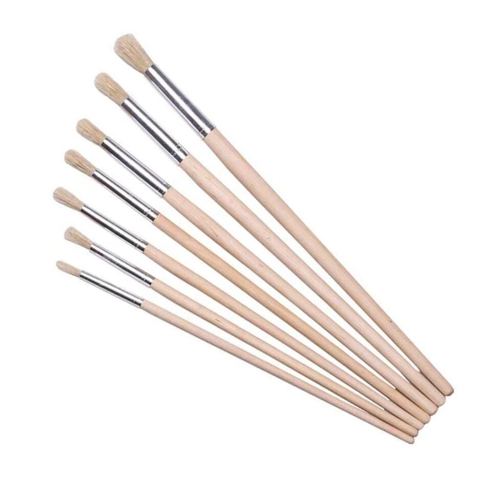 İzmir Fırça Nalbur Tipi Sert Kıllı Kalem Fırça - No: 6 - 1 Adet