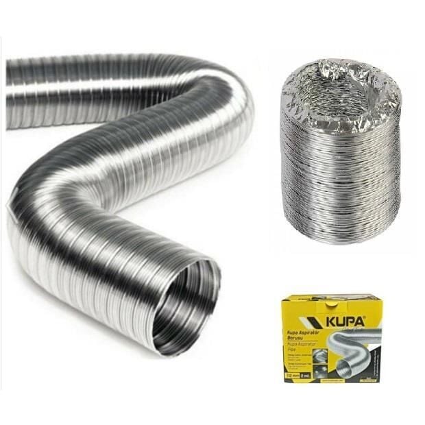 Kupa Alüminyum Esnek Aspiratör Borusu 120 mm. - 2 mt.