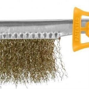 Kupa Pirinç Kaplı Yassı Çelik Tel Fırça 250 mm. - Mangal Fırçası