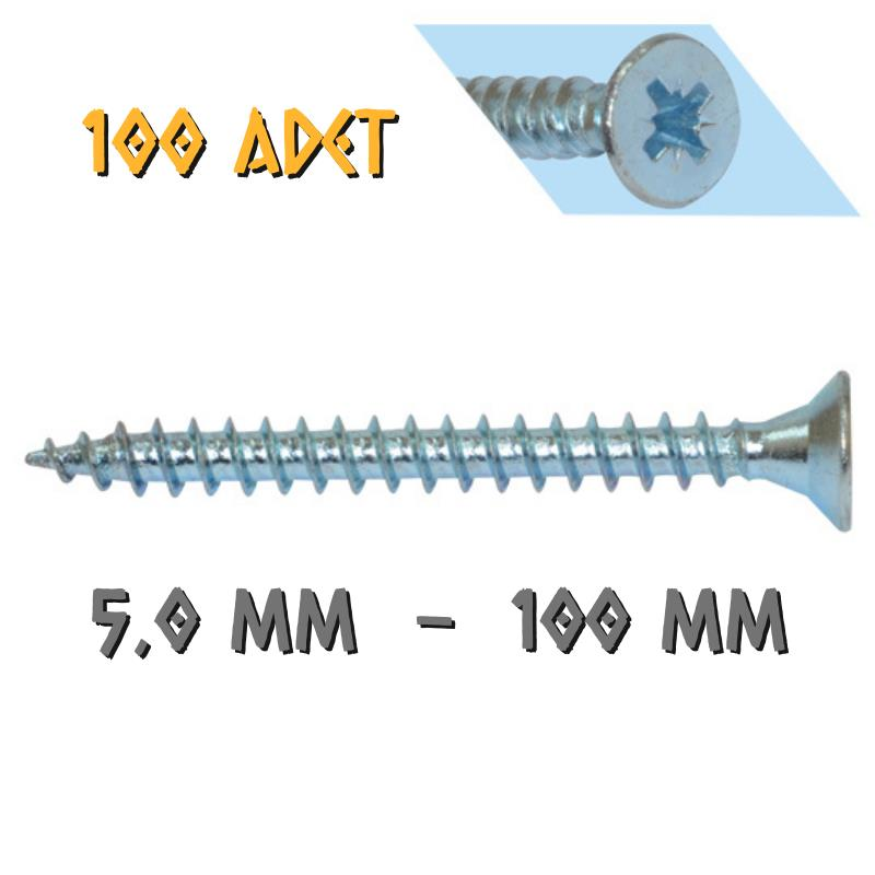 Yağmur Vida Ahşap Sunta Vidası 5.0x100 mm. - 100 Adet