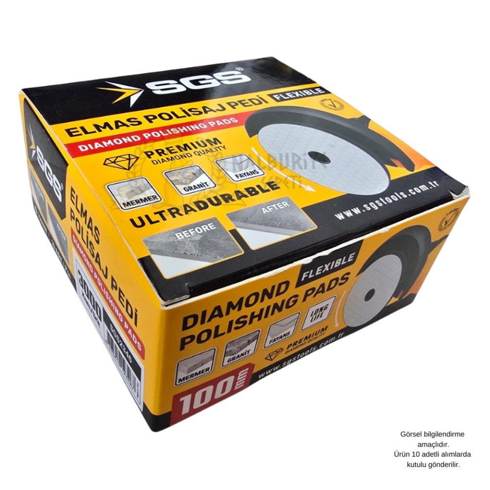 SGS Elmas Polisaj Pedi Mermer-Granit-Fayans - Kuru - 3000 Kum - 1 Adet