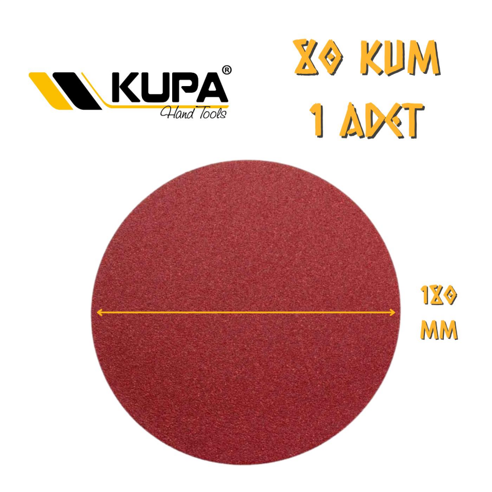 Kupa Yuvarlak Cırt Zımpara 180 mm - P80 Kum - 1 Adet