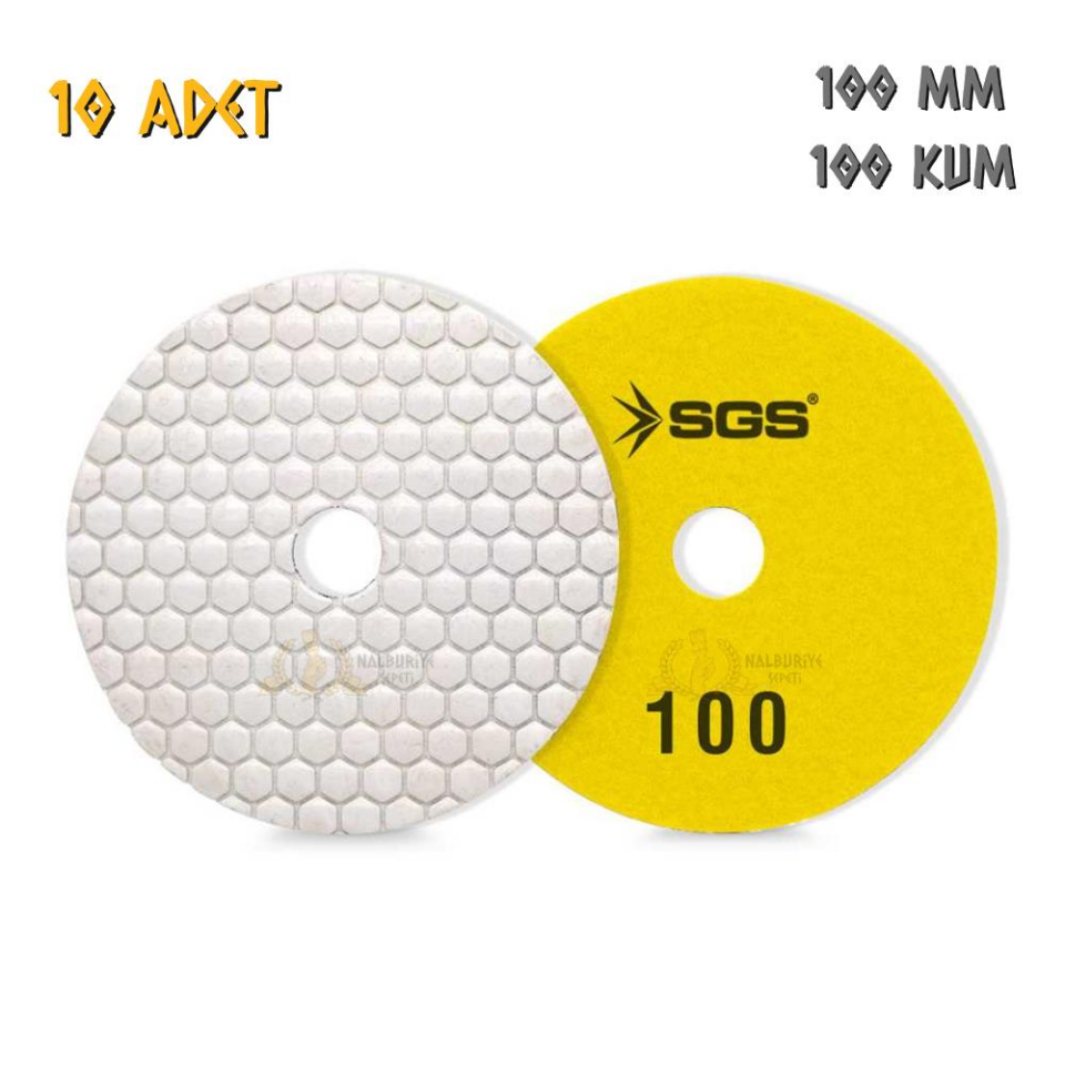 SGS Elmas Polisaj Pedi Mermer-Granit-Fayans - Kuru - 100 Kum - 10 Adet