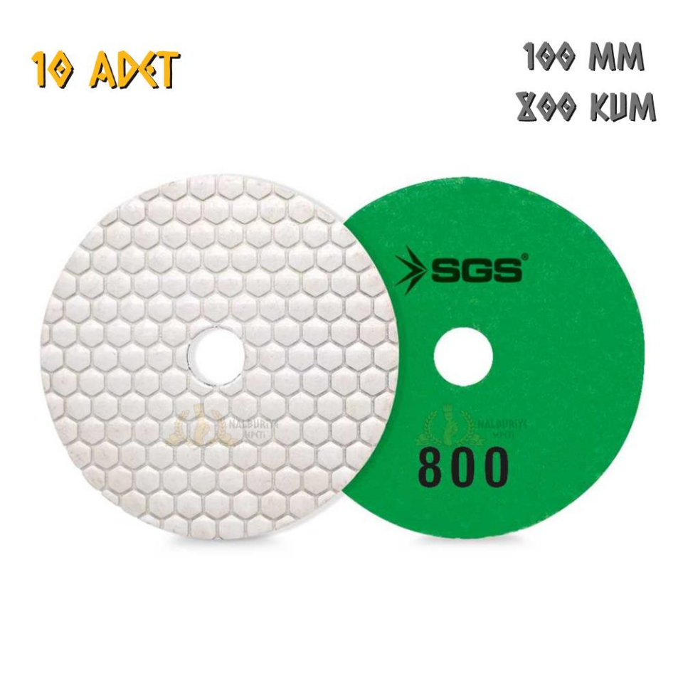 SGS Elmas Polisaj Pedi Mermer-Granit-Fayans - Kuru - 800 Kum - 10 Adet