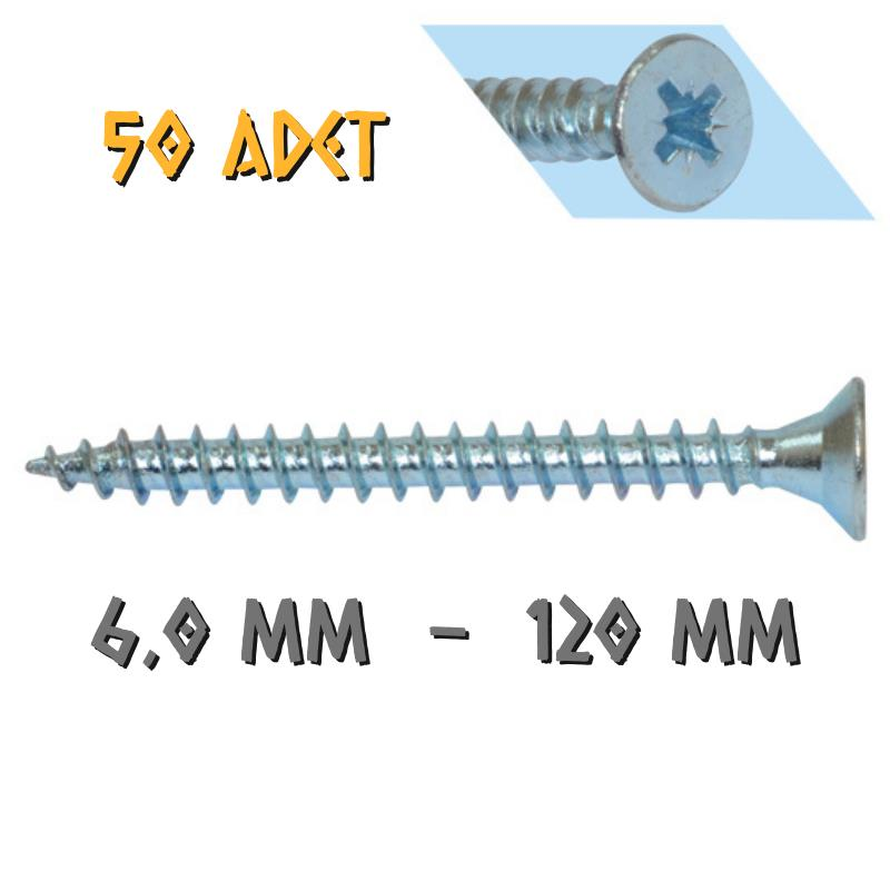 Yağmur Vida Ahşap Sunta Vidası 6.0x120 mm. - 50 Adet