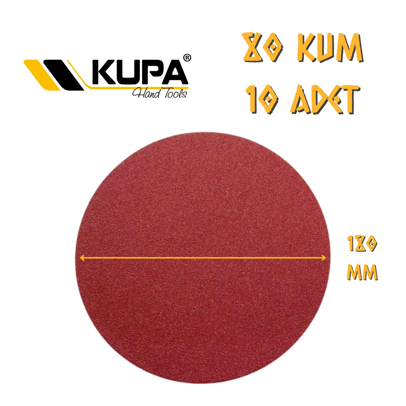 Kupa Yuvarlak Cırt Zımpara 180 mm - P80 Kum - 10 Adet