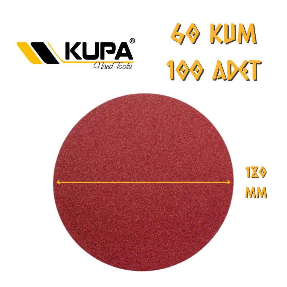 Kupa Yuvarlak Cırt Zımpara 180 mm - P60 Kum - 100 Adet