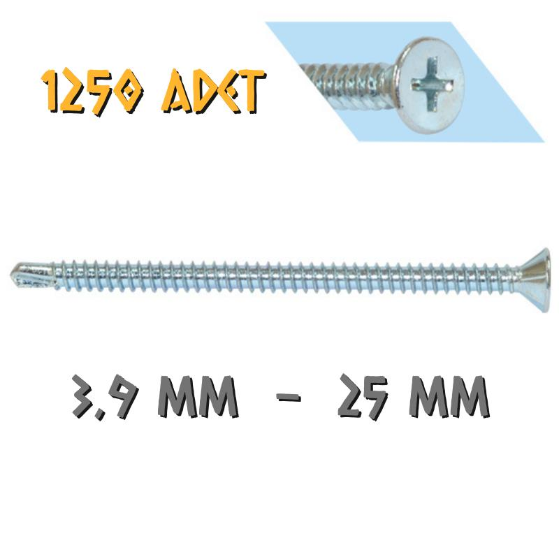 Yağmur Vida YHB Matkap Uçlu Akıllı Vida 3.9x25 mm. - 1250 Adet