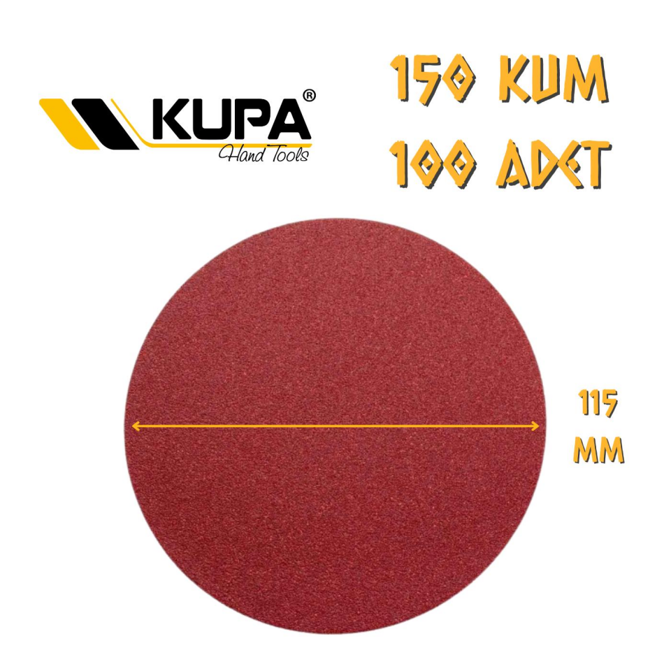 Kupa Yuvarlak Cırt Zımpara 115 mm - P150 Kum - 100 Adet