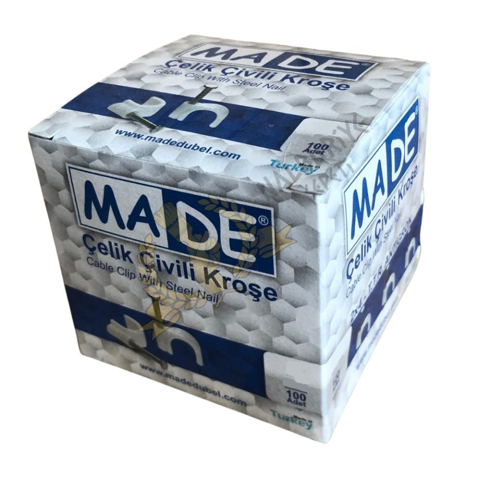 Made Çelik Çivili Kablo Tutucu Kroşe No: 5 - 100 Adet