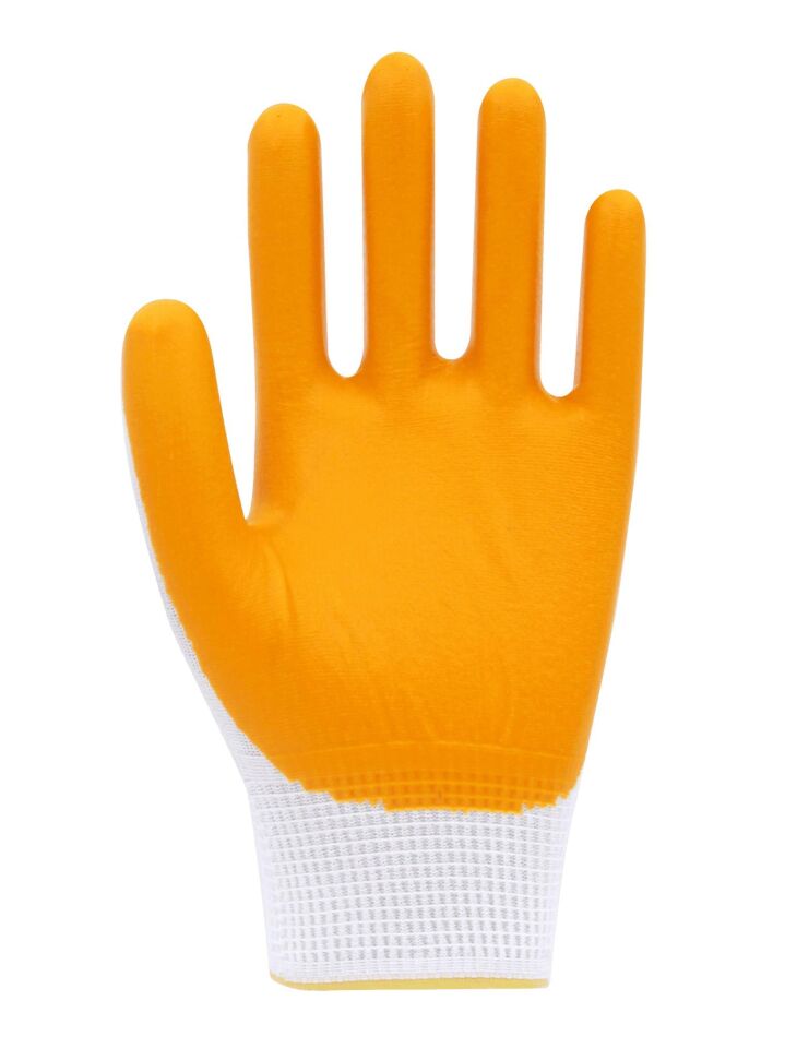 Beybi Polyester-Nitril İş Eldiveni PN7 No: 10 SARI - 12 Çift