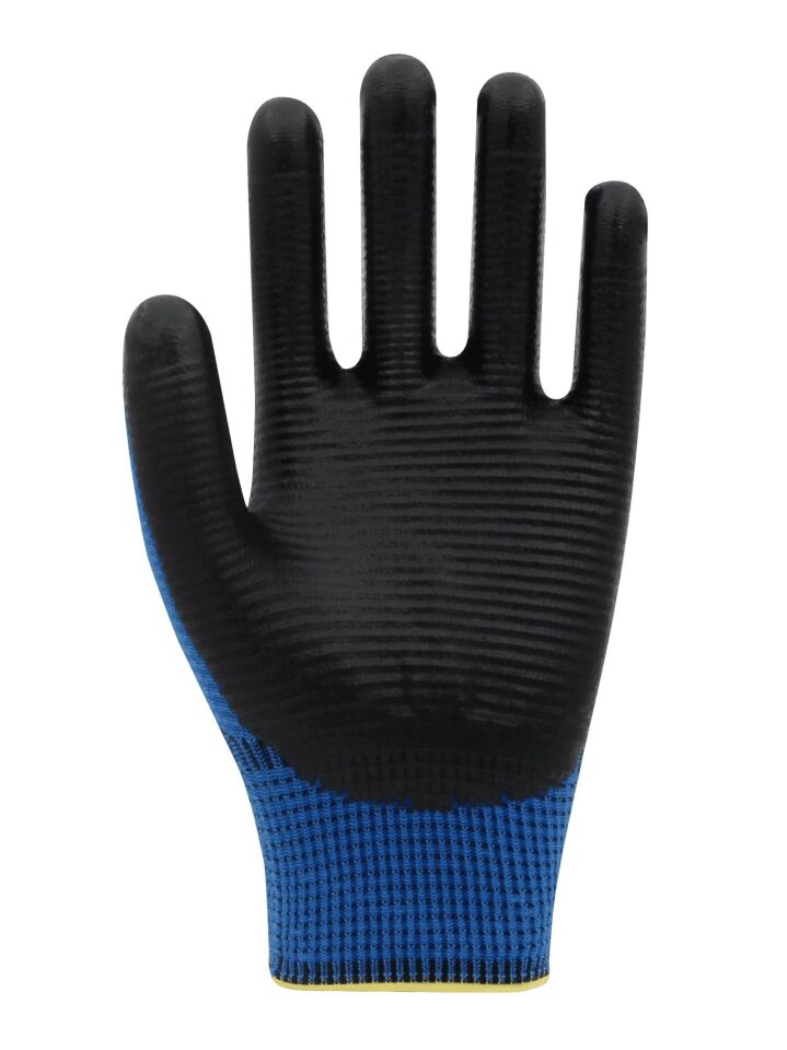 Beybi Polyester-Nitril İş Eldiveni PN5 Zebra No: 10 MAVİ - 1 Çift