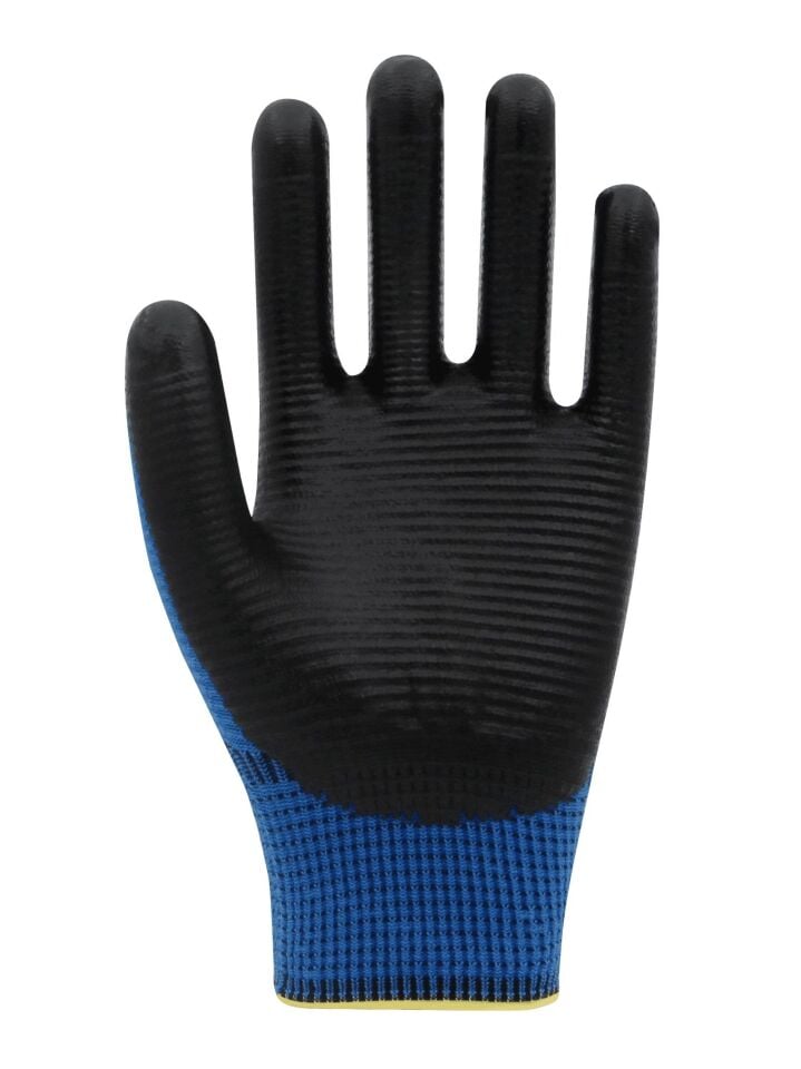 Beybi Polyester-Nitril İş Eldiveni PN5 Zebra No: 10 MAVİ - 1 Çift
