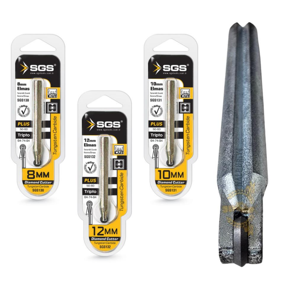 SGS Seramik ve Granit Kesme Elması Seti - 8-10-12 mm. - 3 Parça