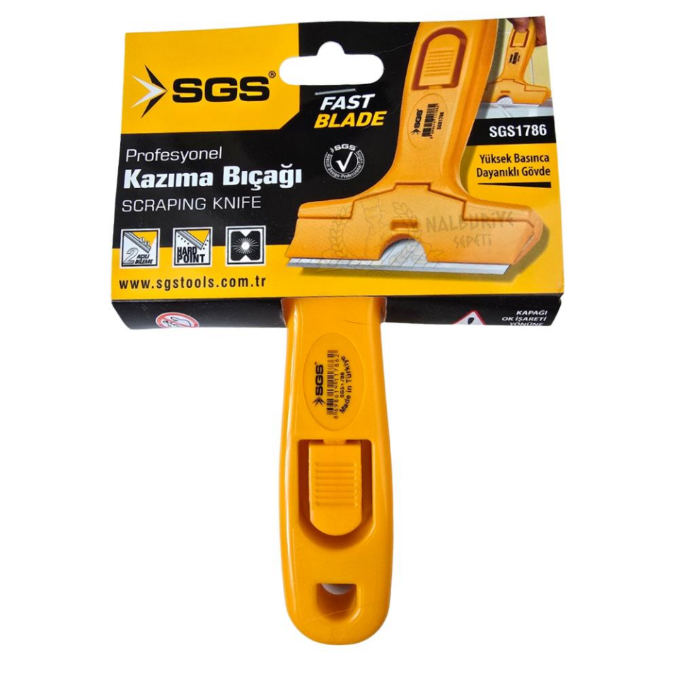 SGS Profesyonel Saplı Cam Kazıma Bıçağı 2 Açılı 10 cm.