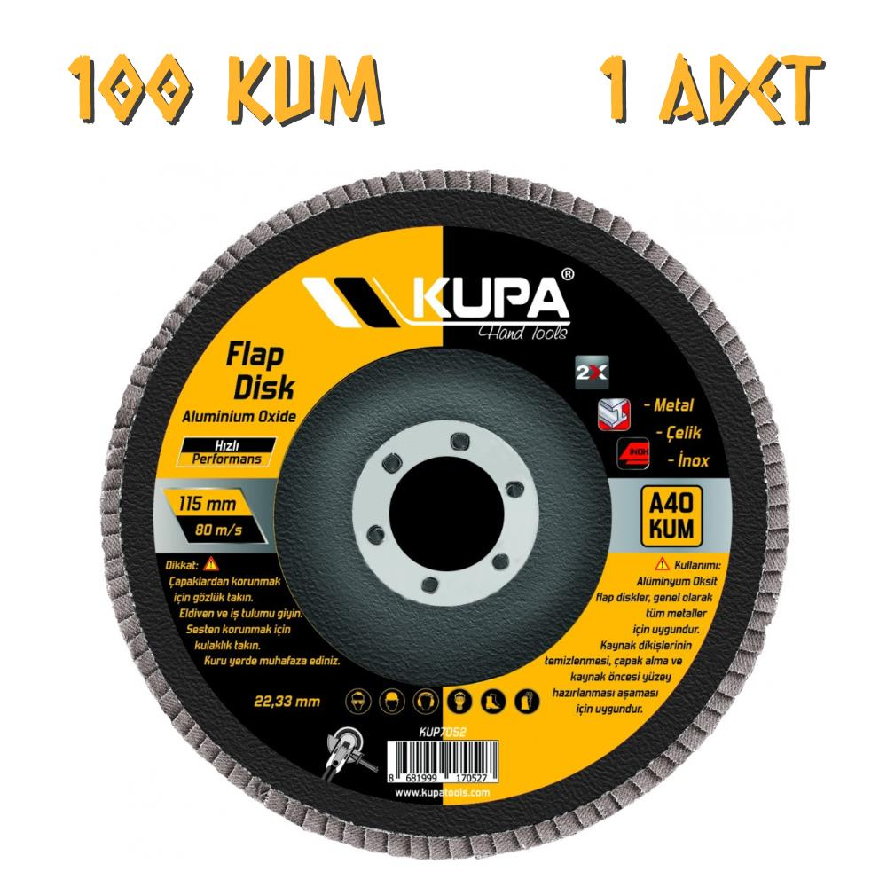 Kupa Katlı Flap Disk Zımpara A100 Kum - 1 Adet
