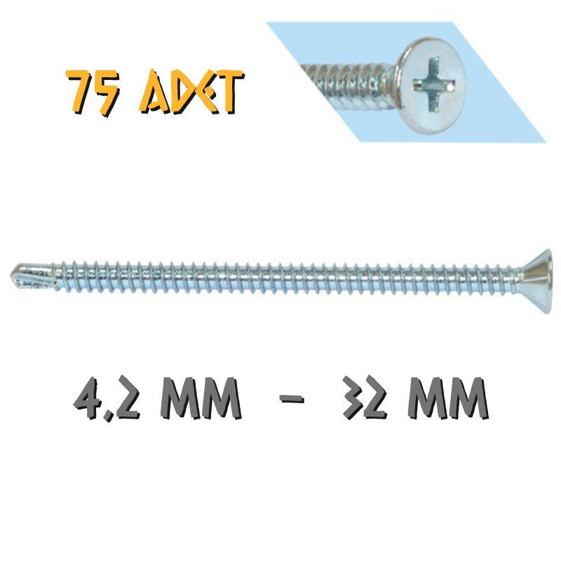 Yağmur Vida YHB Matkap Uçlu Akıllı Vida 4.2x32 mm. - 75 Adet