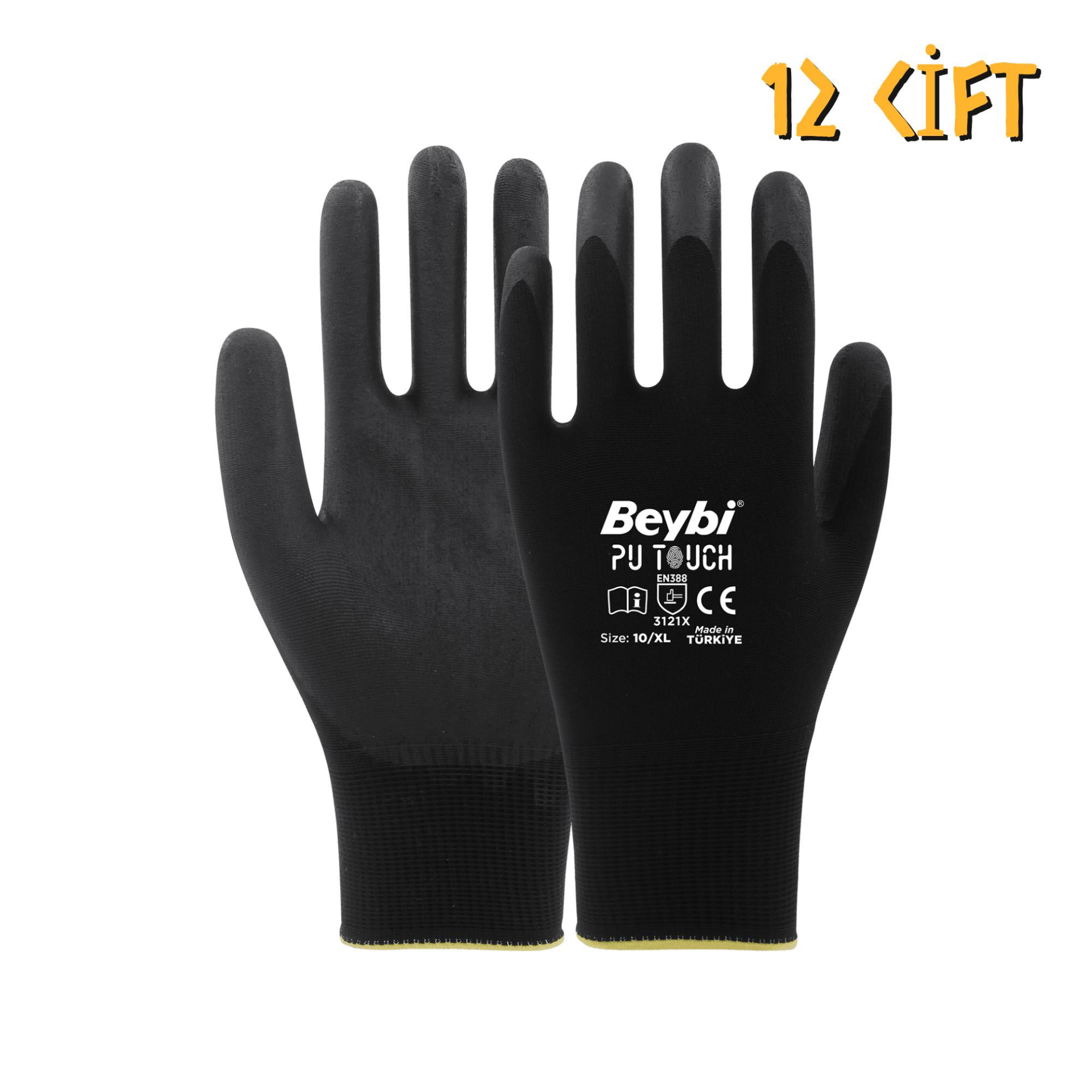 Beybi Elektrostatik Nitril Eldiven PU Touch No: 10 - 12 Çift