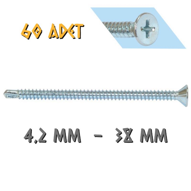 Yağmur Vida YHB Matkap Uçlu Akıllı Vida 4.2x38 mm. - 60 Adet