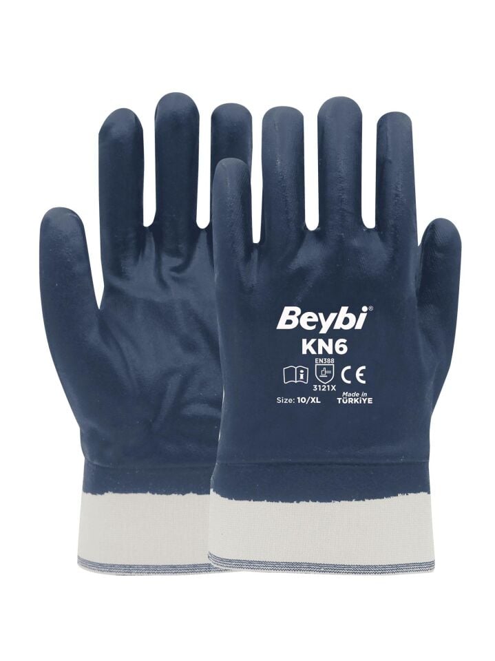 Beybi Pamuk-Nitril Tam Kaplama İş Eldiveni KN6 No: 10 - 1 Çift