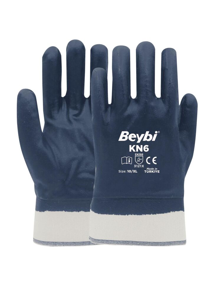 Beybi Pamuk-Nitril Tam Kaplama İş Eldiveni KN6 No: 10 - 1 Çift