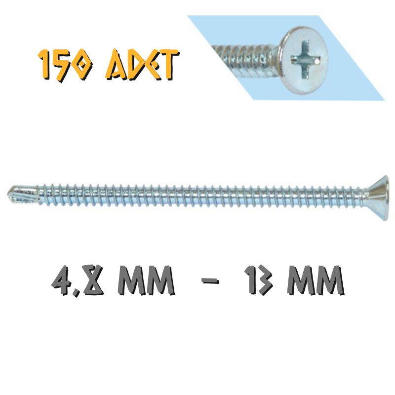 Yağmur Vida YHB Matkap Uçlu Akıllı Vida 4.8x13 mm. - 150 Adet