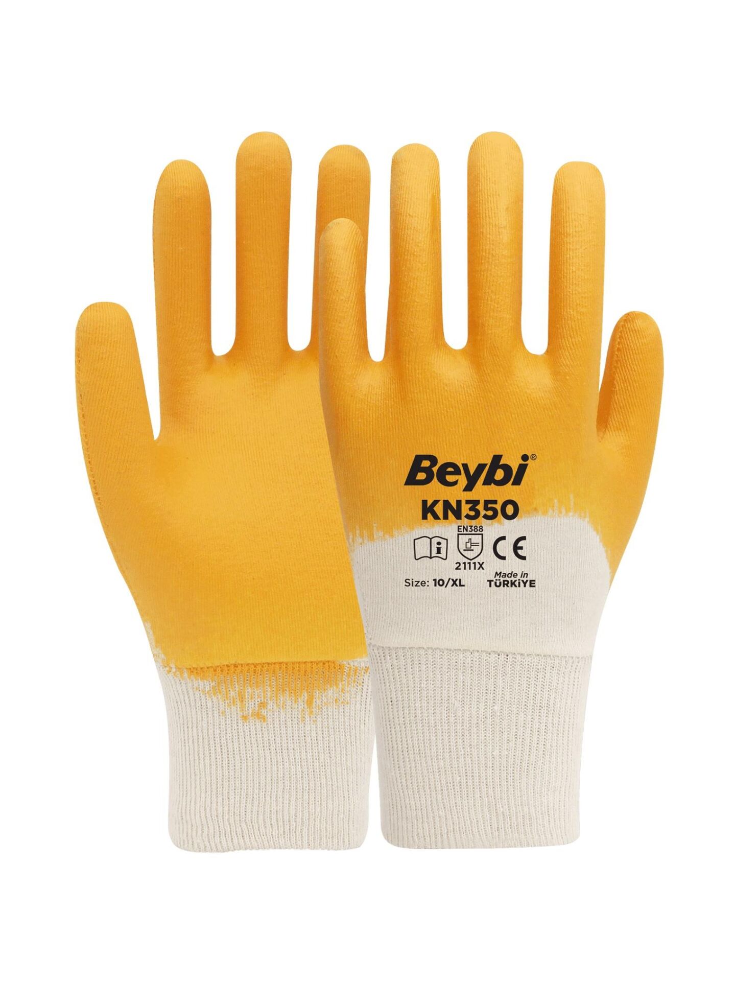 Beybi Pamuk-Nitril 3/4 Kaplama İş Eldiveni KN350 No: 10 - 1 Çift