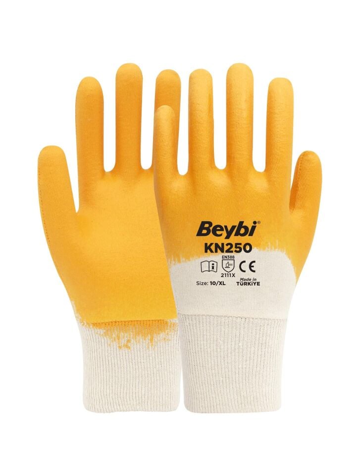 Beybi Pamuk-Nitril 3/4 Kaplama İş Eldiveni KN250 No: 10 - 1 Çift