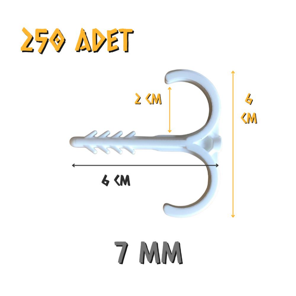 Made Çiftli Yere Tespit Dübeli Kılçık 7 mm. - 250 Adet