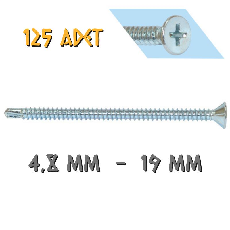 Yağmur Vida YHB Matkap Uçlu Akıllı Vida 4.8x19 mm. - 125 Adet