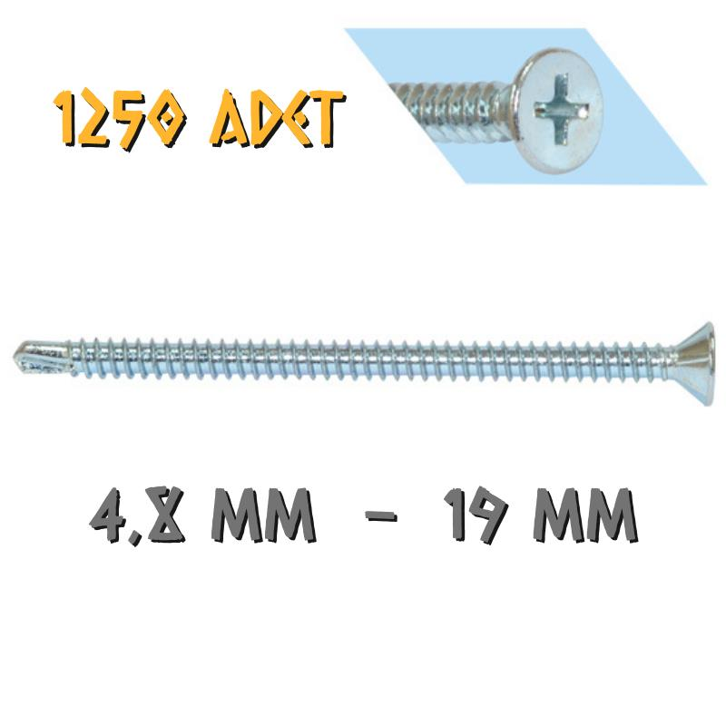 Yağmur Vida YHB Matkap Uçlu Akıllı Vida 4.8x19 mm. - 1250 Adet