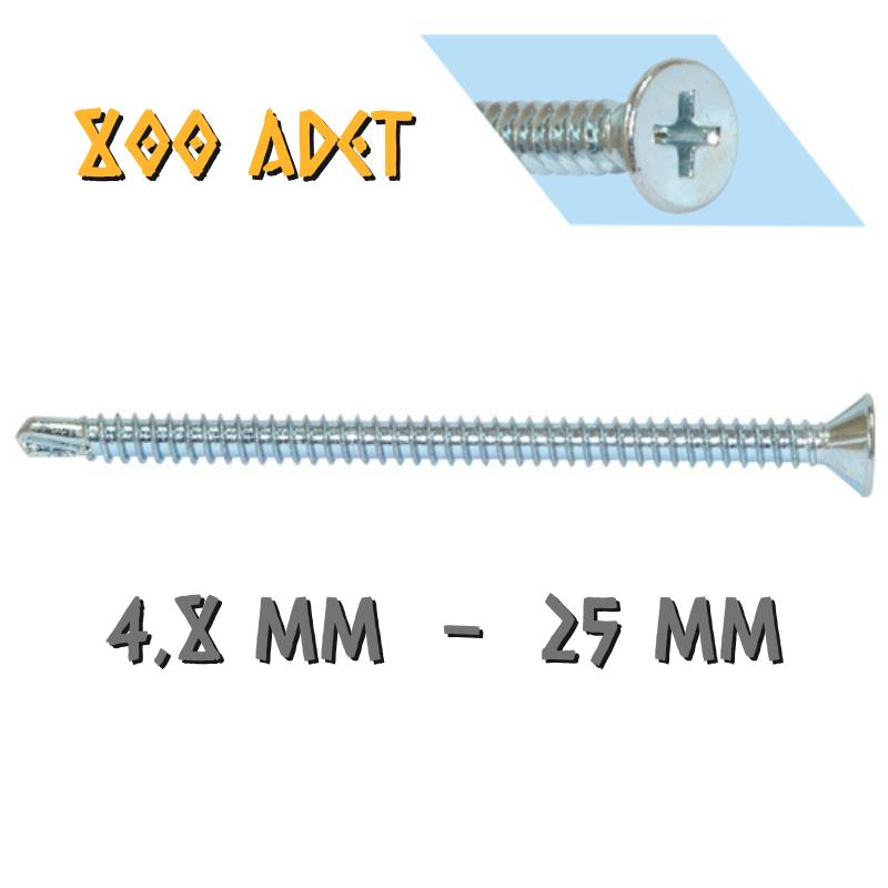 Yağmur Vida YHB Matkap Uçlu Akıllı Vida 4.8x25 mm. - 800 Adet