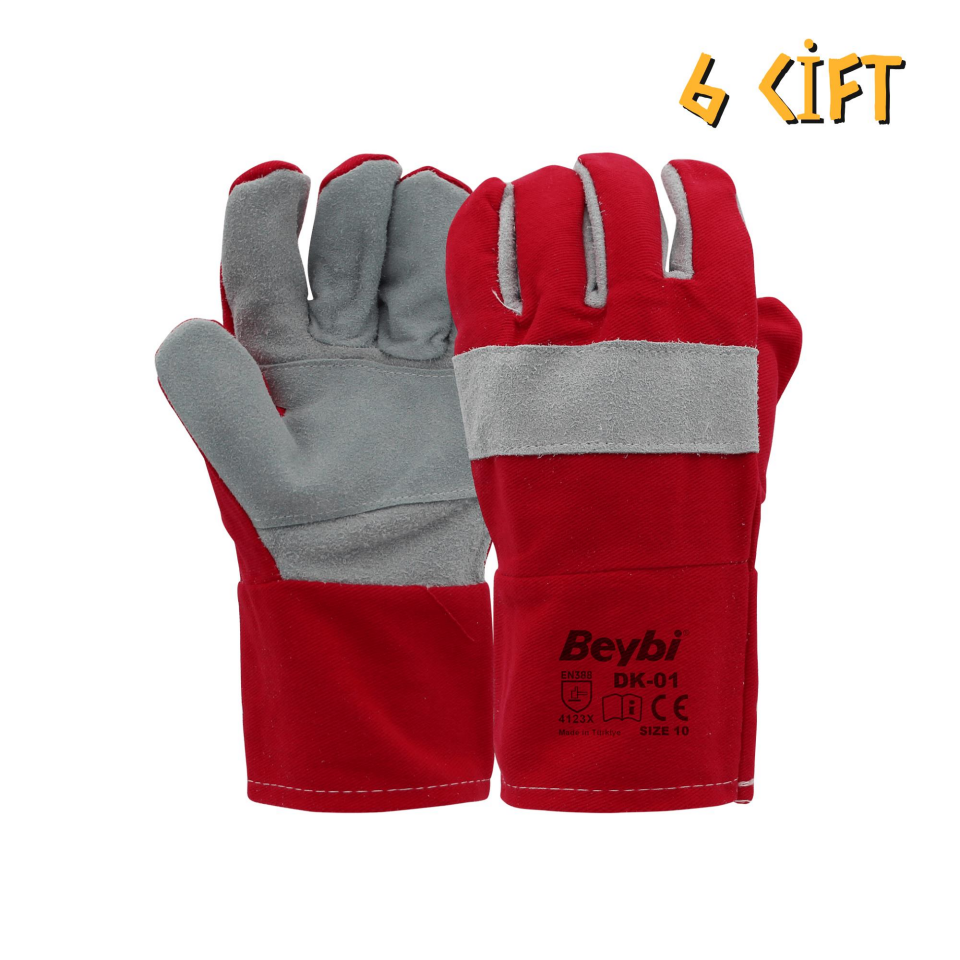 Beybi Koton Montaj Eldiveni DK-01 No: 10 Kırmızı - 6 Çift