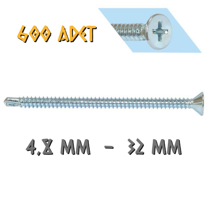 Yağmur Vida YHB Matkap Uçlu Akıllı Vida 4.8x32 mm. - 600 Adet