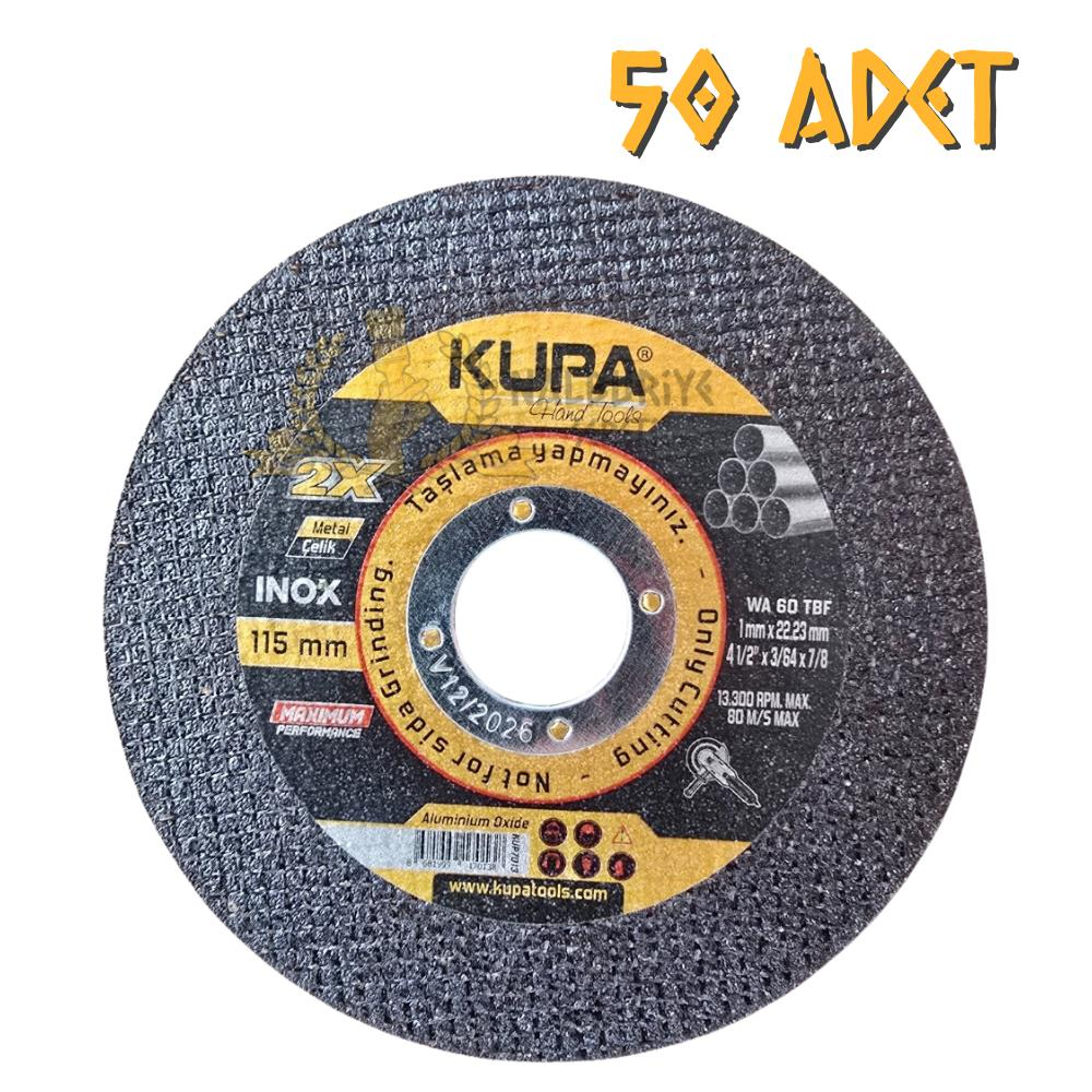 Kupa İnox Metal Çelik Kesme Taşı 115 mm. - 50 Adet