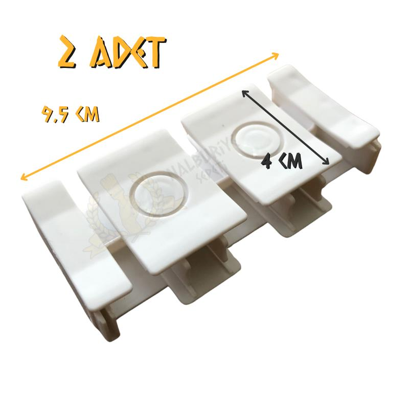 Made Perde Rayı Korniş Birleştirici Ek Parça Üçlü - 2 Adet