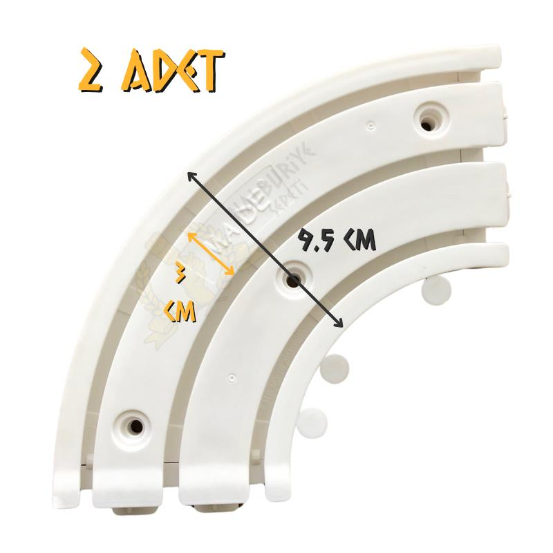 Made Perde Rayı Korniş Köşe Dönüş 90° Üçlü - 2 Adet