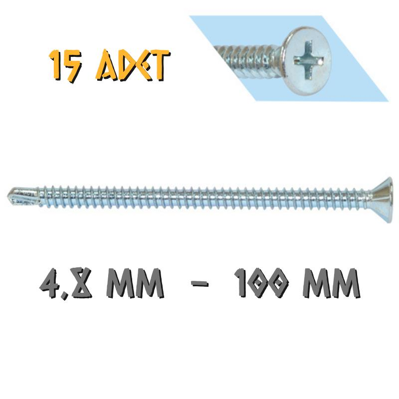 Yağmur Vida YHB Matkap Uçlu Akıllı Vida 4.8x100 mm. - 15 Adet