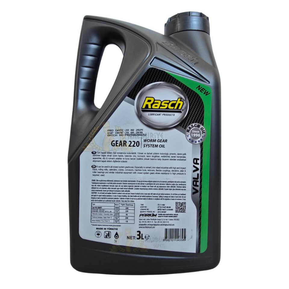 Rasch Valva Genel Amaçlı Kapalı Sistem Dişli Yağı No 220 - 3 Lt.