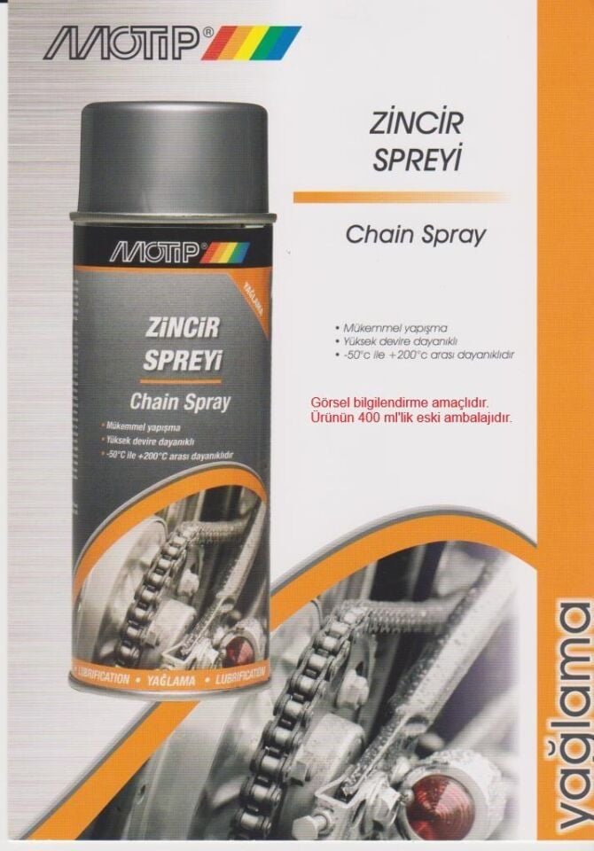 Motip Endüstriyel Sıvı Gres Zincir Yağlama Spreyi 500 ml.