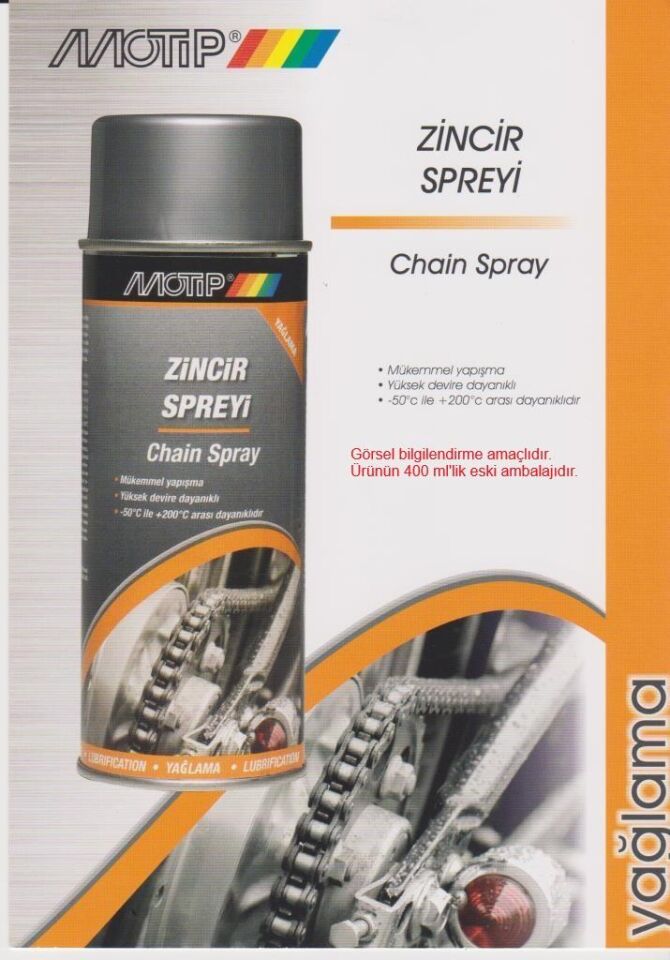Motip Endüstriyel Sıvı Gres Zincir Yağlama Spreyi 500 ml.