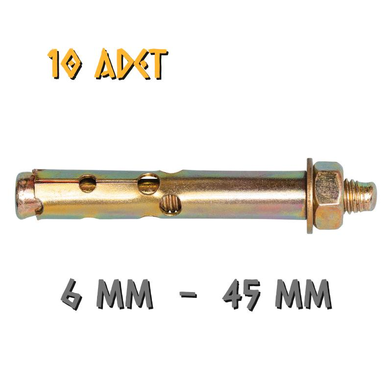 Made Gömlekli Çelik Dübel 6x45 mm. - 10 Adet